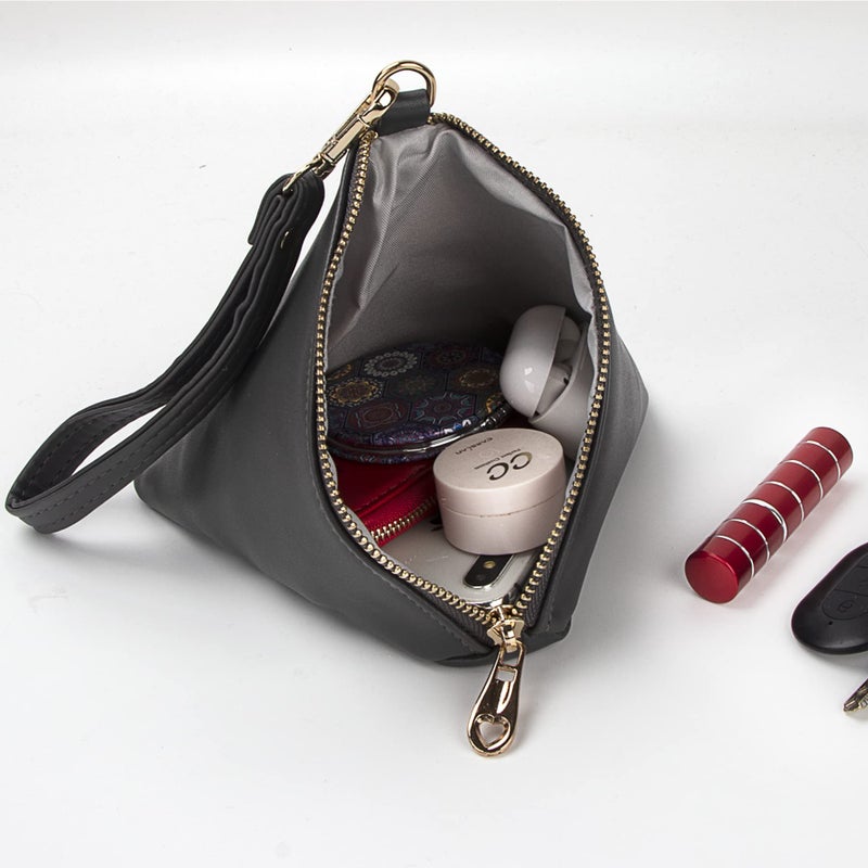 PG6 Women Synthetic Leather Clutch Wallet Triangle Wristlet Purse with Wrist Strap - Image 3